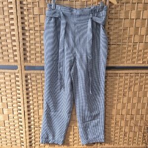 Sienna Sky Black & White Gingham Paperbag Waist Chinos with Tie